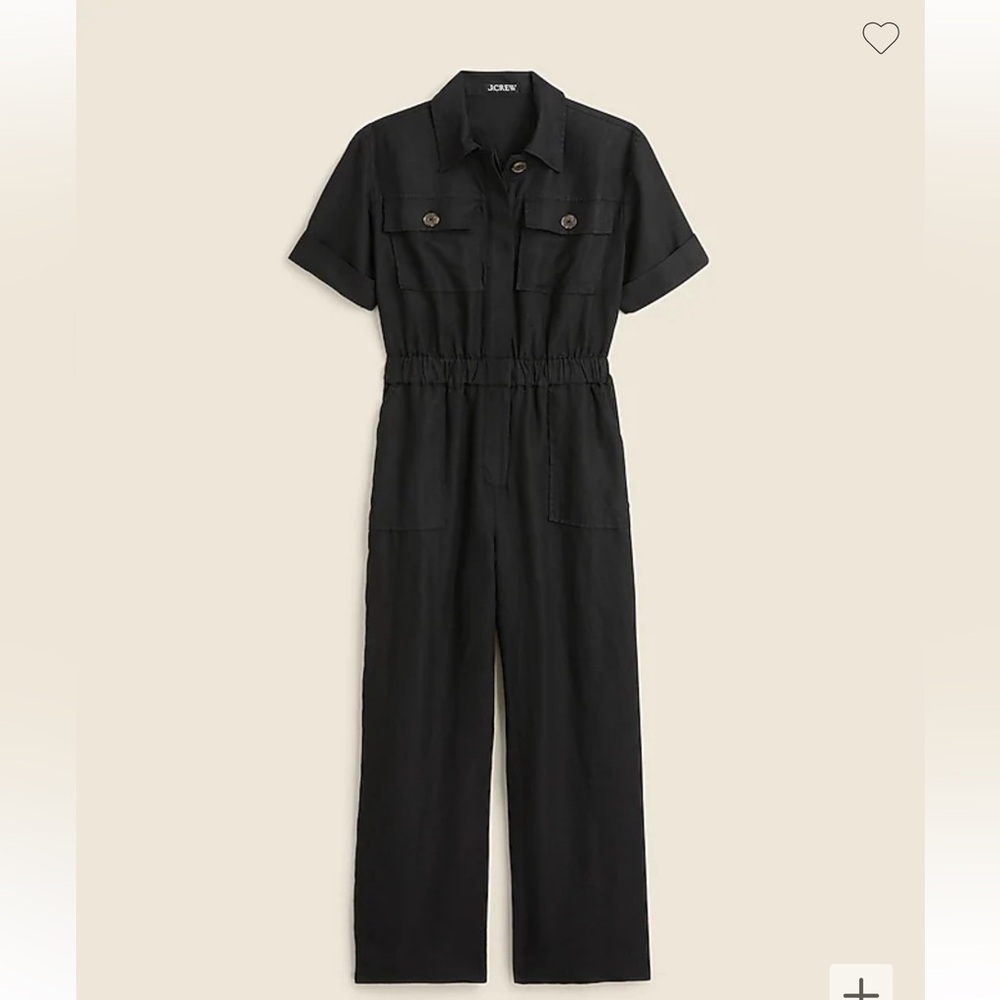JCrew Black Linen Jumpsuit